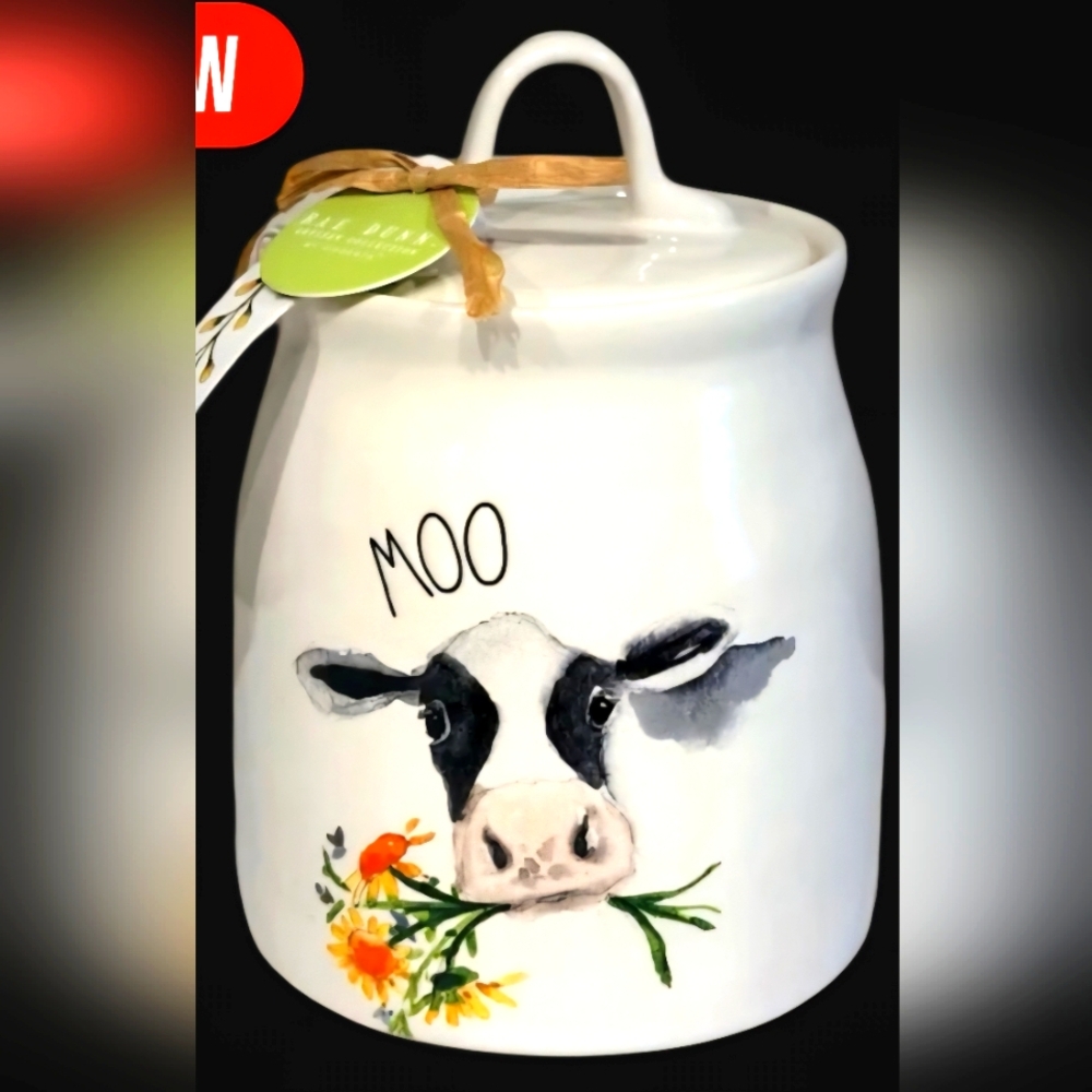Rae Dunn MOO Canister Nwot